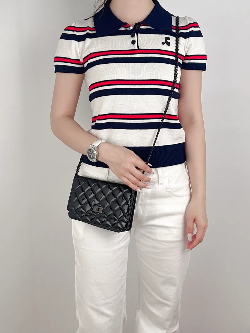 Chanel Crossbody Bag2.55 woc Black Waxed Leather Calfskin19.2 × 3.5 × 12.3 cm — on-model view 1 of 2
