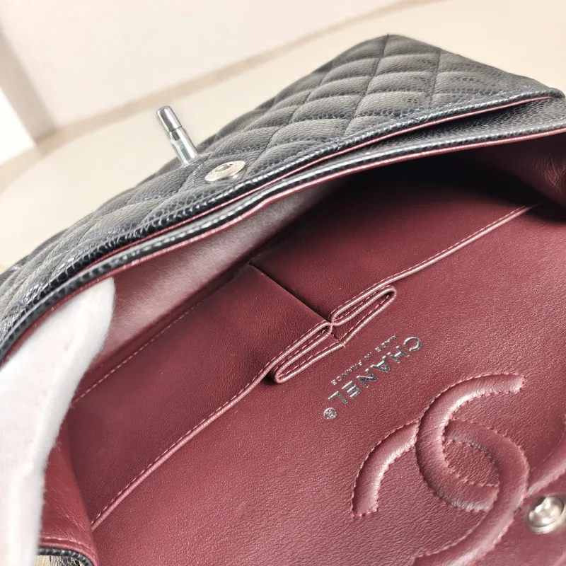 Chanel Crossbody Bag Classic Flap CF Black Grained Calfskin Small 23 × 6 × 14.5 cm Conditioned — detail view 7 of 13