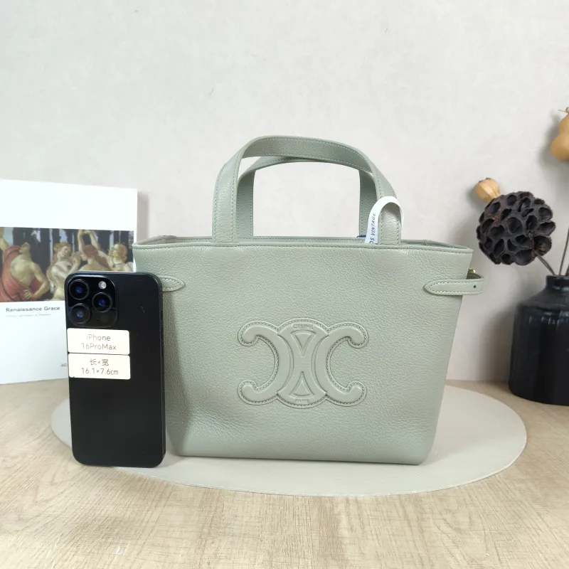 CELINE Shoulder Bag Anais Tote Bag Green Calfskin Mini 20 × 10 × 21 cm — cover view 2 of 6