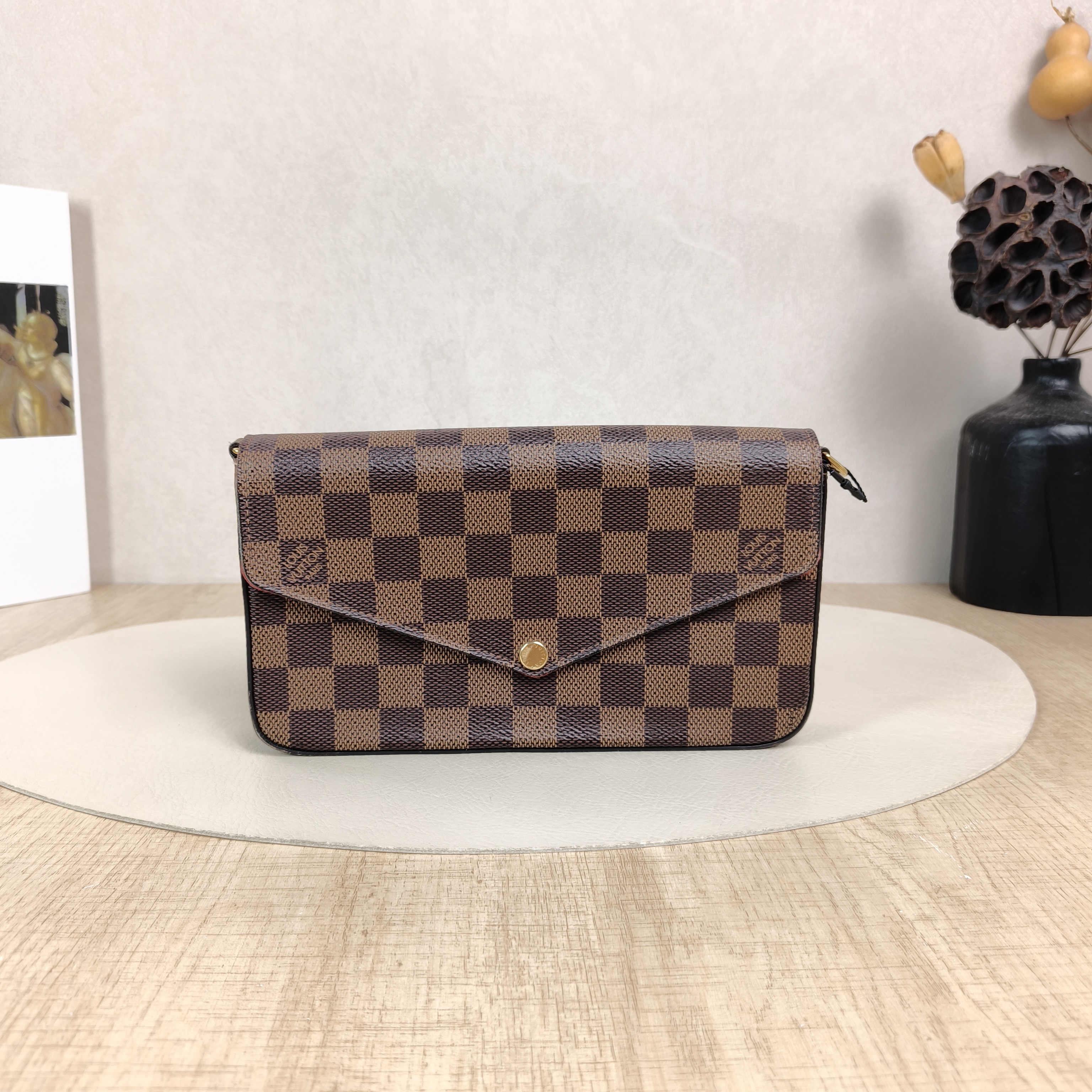 Louis Vuitton Crossbody Bag Pochette Félicie Brown PVC21 × 3 × 12 cm