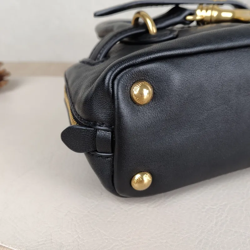Miumiu Top Handle Bag Aventure Top Handle Bag Black Lambskinmini21 × 8 × 13.2 cm — detail view 10 of 11