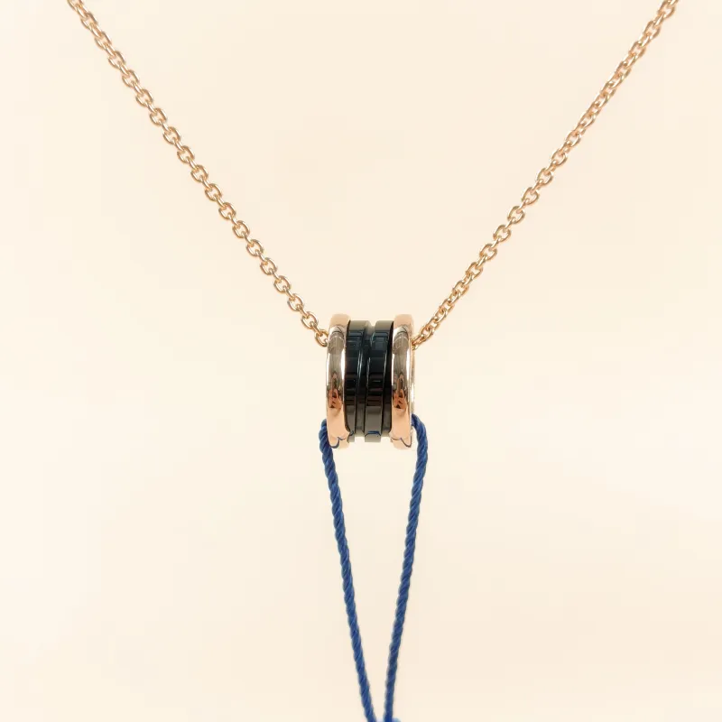 Bvlgari Necklace B.ZERO1Collection Black Rose Gold 18KR ose Gold One Size46cm
