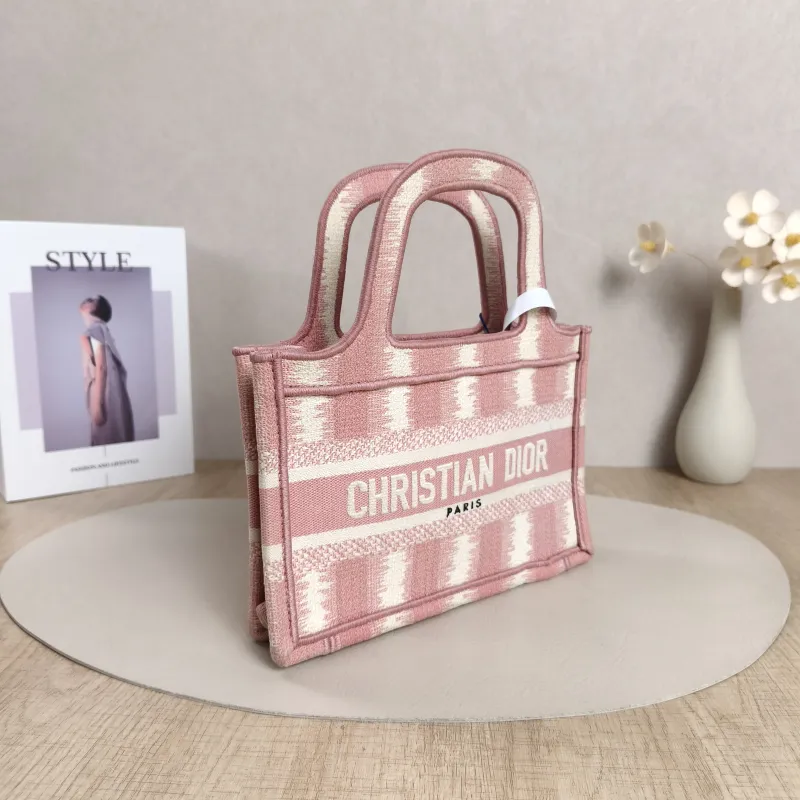 DIOR Top Handle Bag Book Tote Pink Canvasmini22.5 × 6 × 15 cm — cover view 5 of 11