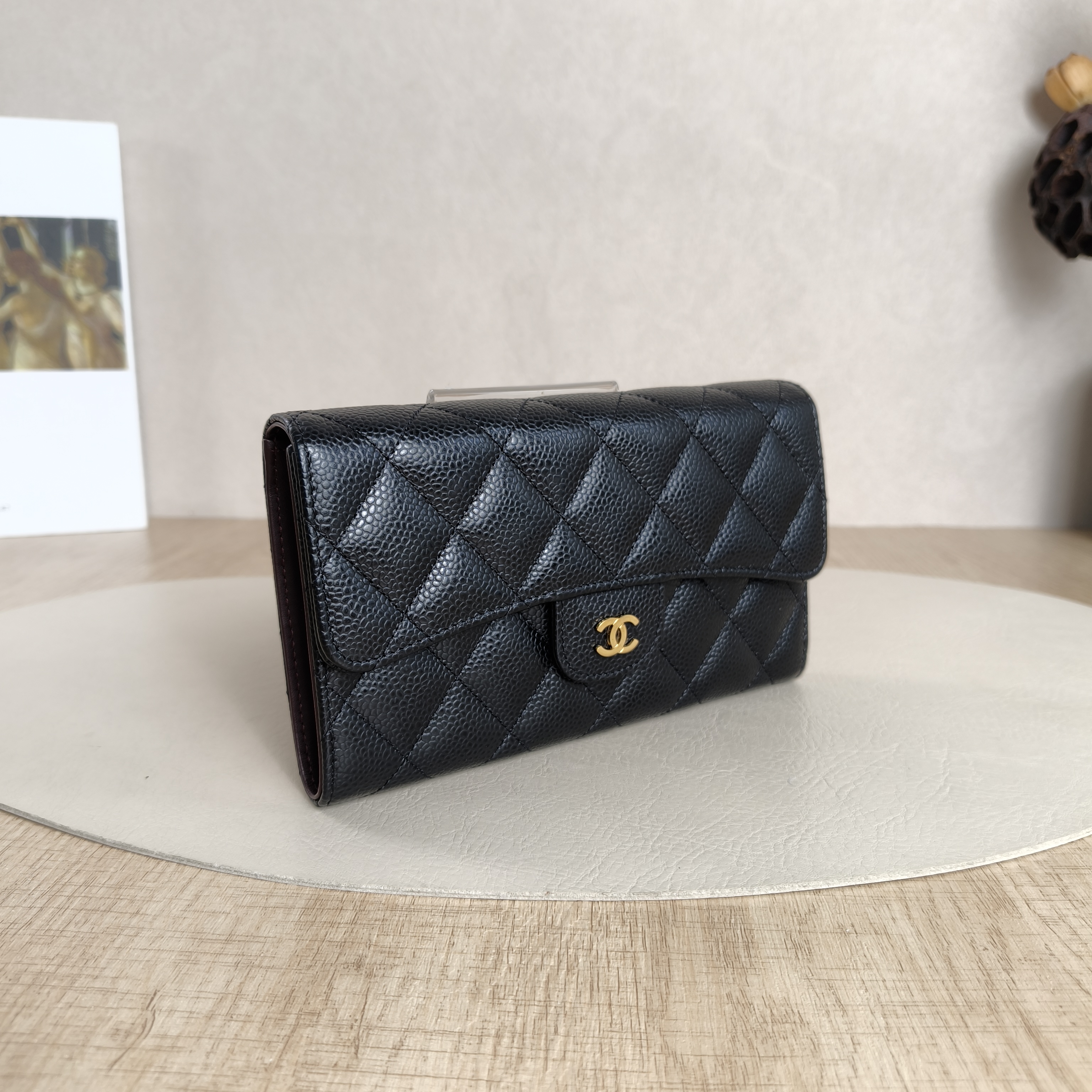 Chanel Wallet Wallet Black Grained Calfskin18.3 × 2 × 10 cm — cover view 4 of 5