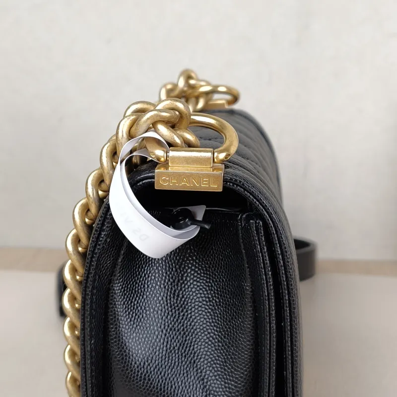 Chanel Crossbody Bag Le Boy​ Black Grained Calfskin Small 20.5 × 8.5 × 12 cm — detail view 12 of 15