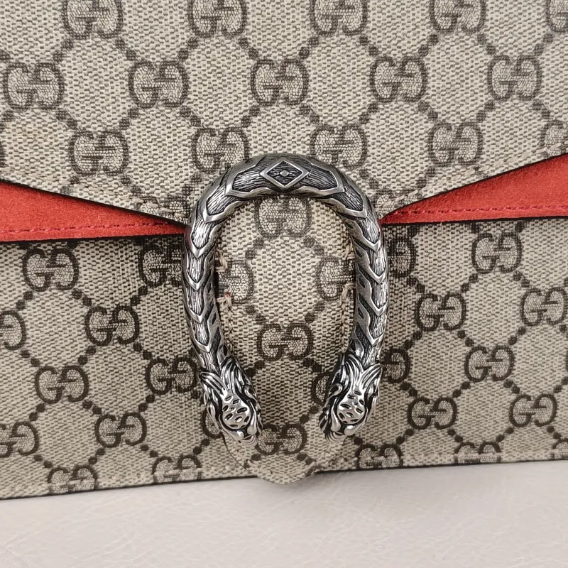GUCCI Crossbody Bag Dionysus Red PVC Mini 20 × 5 × 15.5 cm — detail view 13 of 13