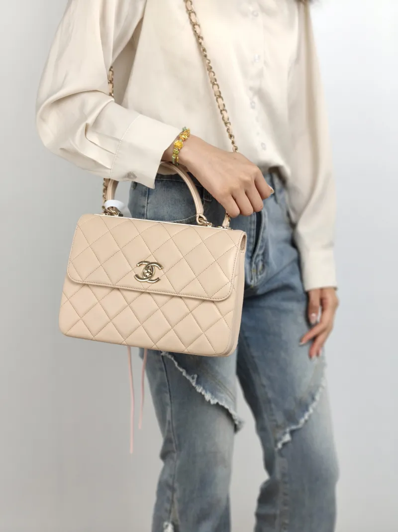 Chanel Crossbody Bag Trendy CC Beige Lambskin Small 25 × 12 × 17 cm 31 — on-model view 2 of 2