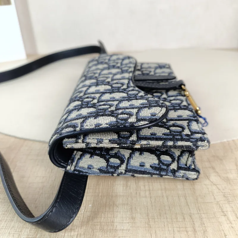 DIOR Belt Bag Saddle Belt Bag Blue Canvas One Size 17 × 3.5 × 10.5 cm — detail view 7 of 11