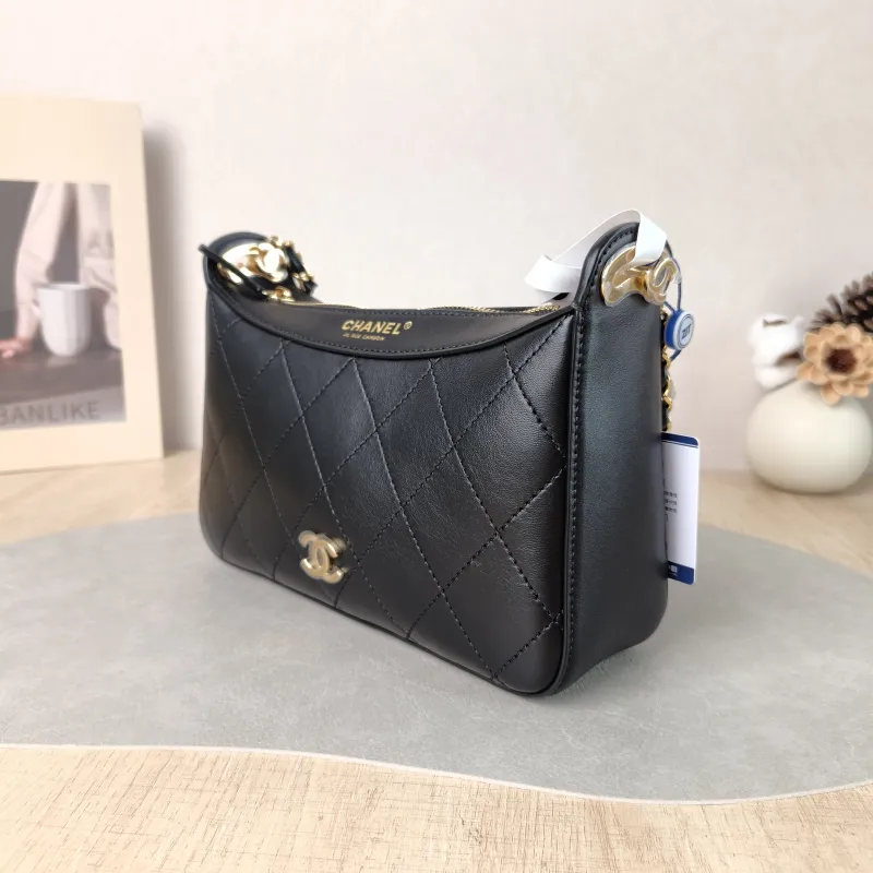 Chanel Shoulder Bag 26k Hobo Gabrielle Bag Black Lambskin Calfskin Small 35.5 × 7.5 × 24.5 cm — cover view 4 of 6