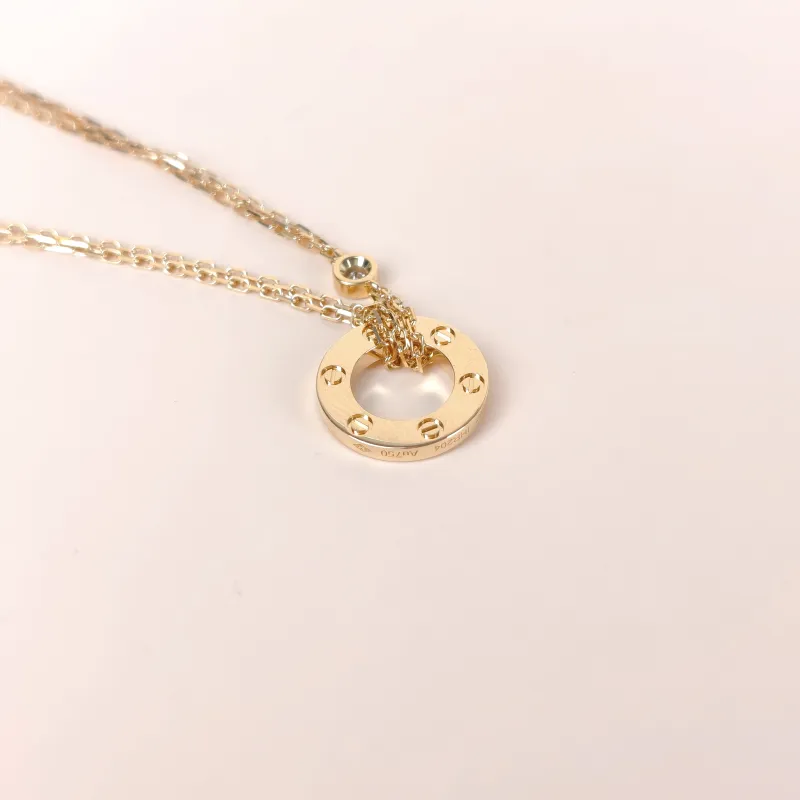 CARTIER Necklace LOVE Collection Pendant 2 Diamond Yellow Gold 18KY ellow Gold Small Edition 40cm — cover view 7 of 7