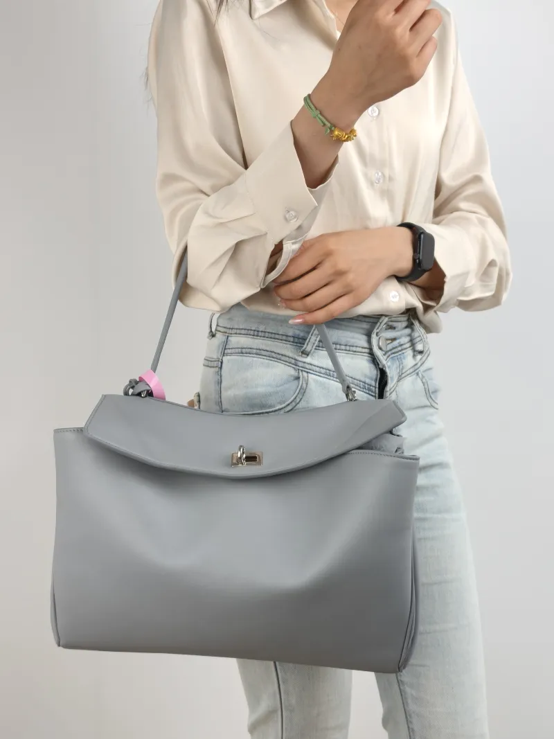 BALENCIAGA Crossbody Bag RODEO Blue Calfskin Medium 35 × 11 × 23.5 cm — on-model view 2 of 2