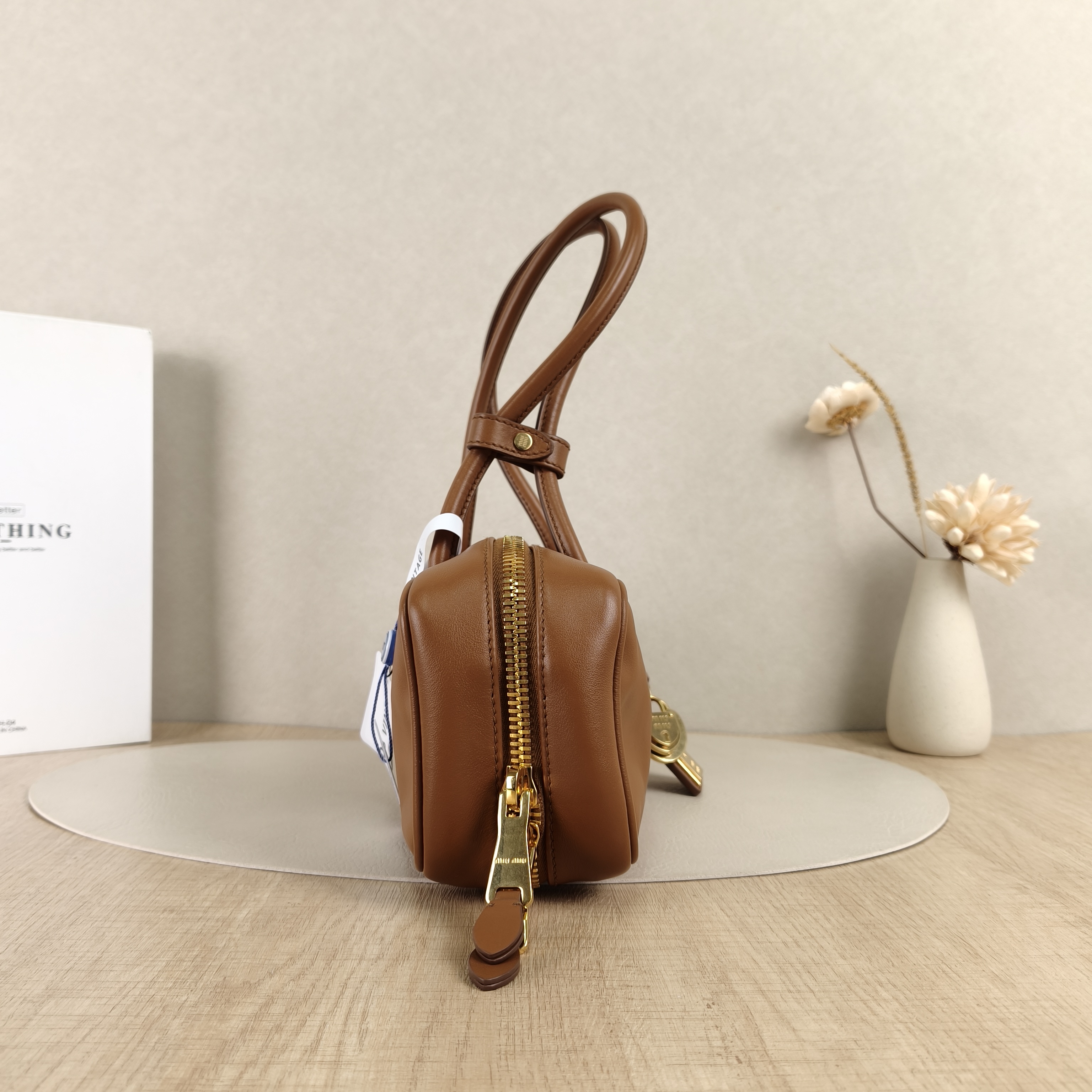 Miumiu Top Handle Bag Arcadie Collection Bowling Bag CC alfskin Large27 × 9 × 12 cm — cover view 3 of 8