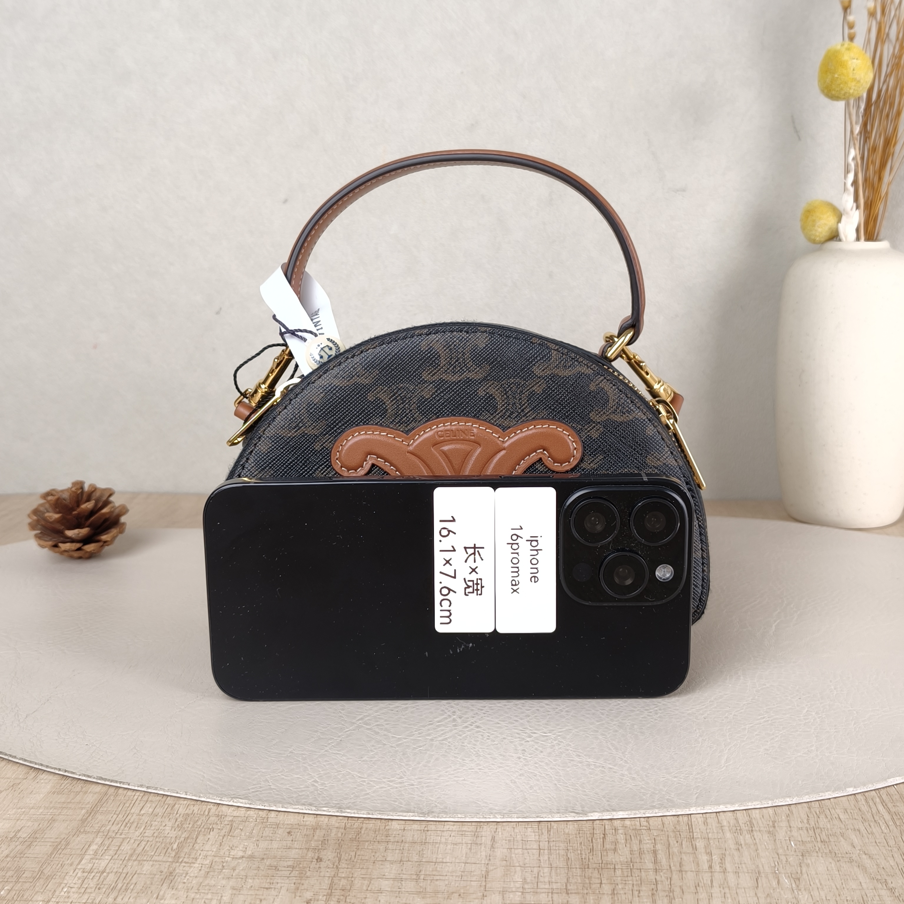 CELINE Crossbody Bag Triomphe Monogram PVC18 × 6 × 12.5 cm — cover view 3 of 6
