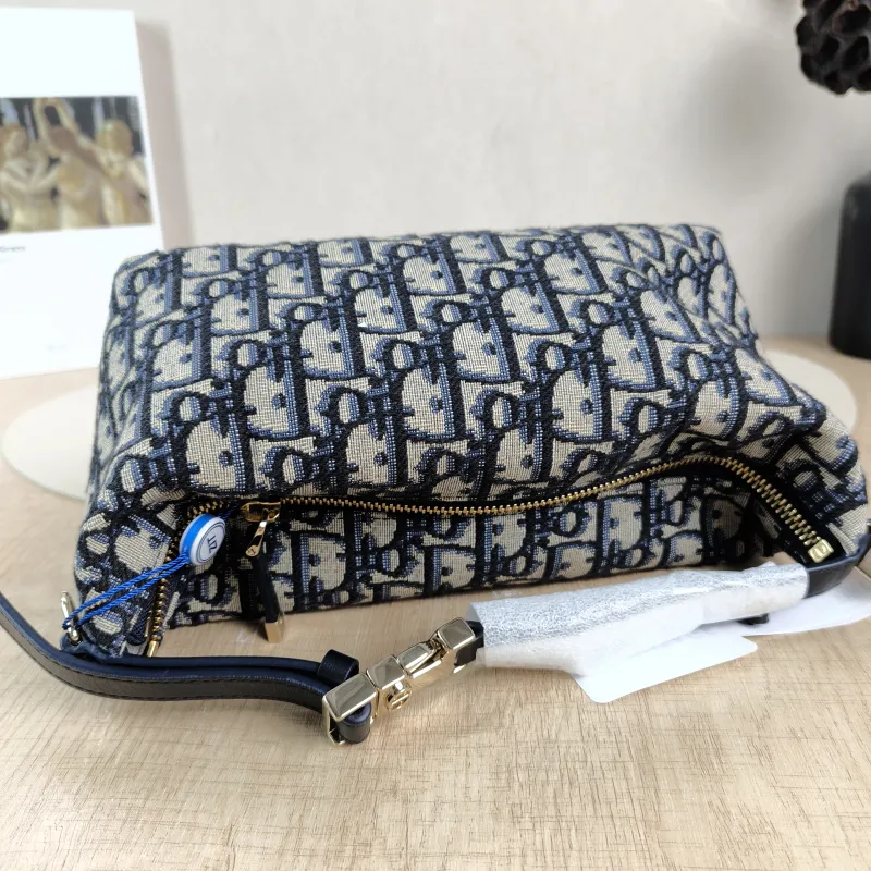 DIOR Top Handle Bag Travel Nomad Blue Canvas Medium 22 × 9.5 × 13 cm — detail view 1 of 11