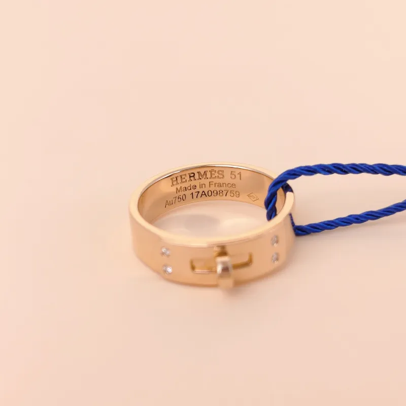 Hermès Ring Kelly Ring Rose Gold Diamond18KR ose Gold Small 51 — cover view 4 of 6