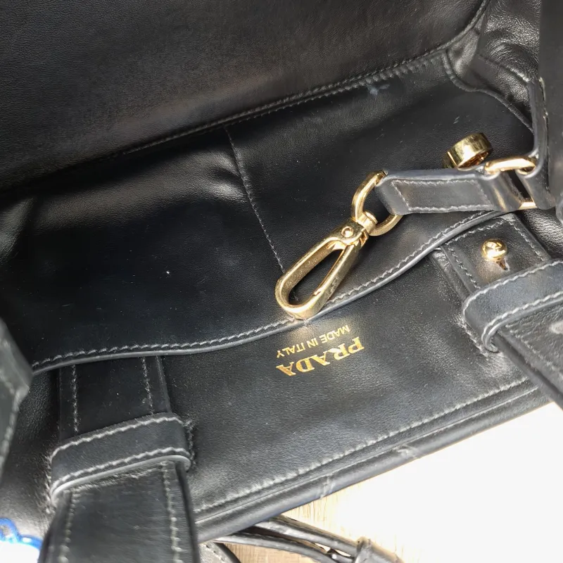 PRADA Top Handle Bag Tote Bag Black Calfskin One Size 29 × 15 × 17 cm — detail view 2 of 14