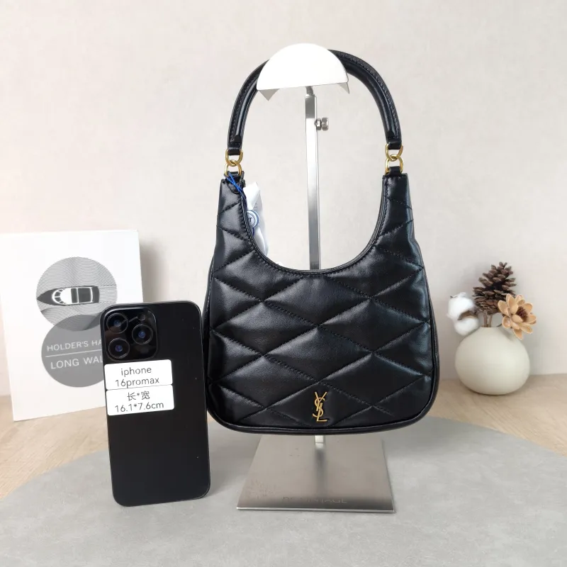 SAINT LAURENT Shoulder Bag Black Lambskin One Size 20 × 3 × 21 cm — cover view 3 of 6