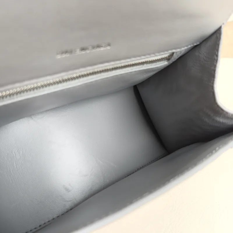 BALENCIAGA Crossbody Bag Hourglass Hourglass Bag Grey Calfskin Small 23 × 10 × 14 cm — detail view 8 of 11