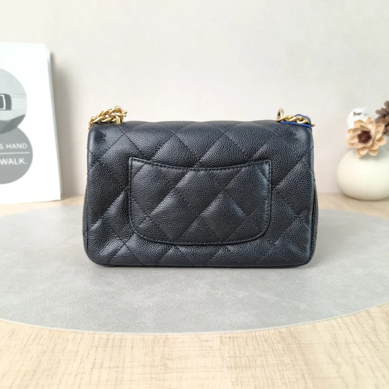 Chanel Crossbody Bag CF Mini Black with Gold-Tone Hardware Grained Calfskinmini18 × 5 × 12 cm — cover view 4 of 5
