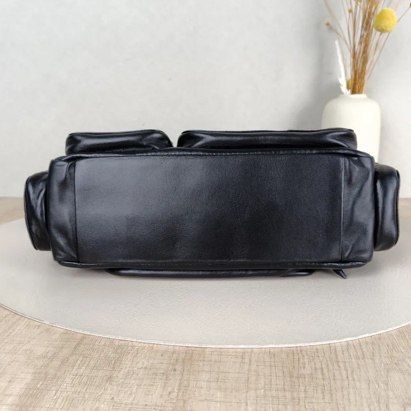 Miumiu Top Handle Bag Pocket Top Handle Bag Black Lambskin 32 × 12 × 13 cm — cover view 2 of 5