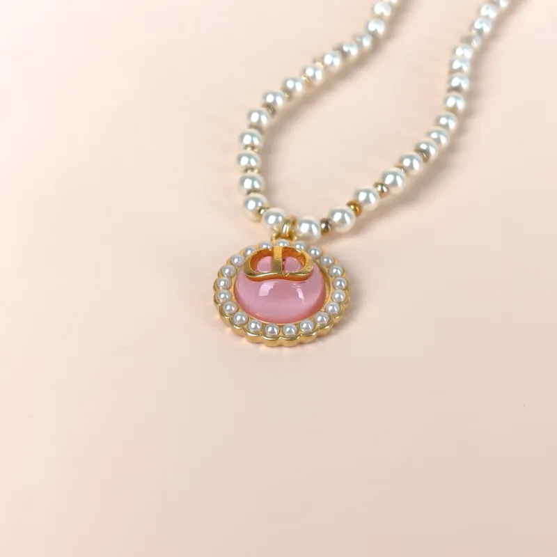 DIOR Necklace Pearl Necklace Gold Pink · One Size43cm — cover view 5 of 8