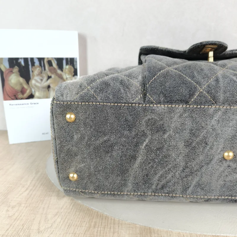 Chanel Crossbody Bag Bowling Bag Grey One Size 43 × 15 × 27 cm — detail view 9 of 10