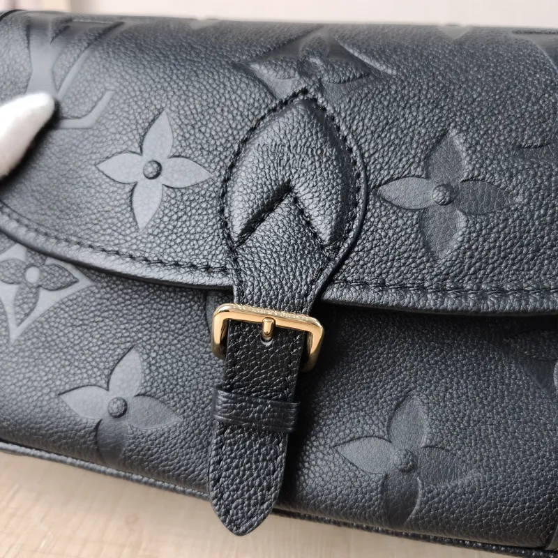 Louis Vuitton Crossbody Bag Diane Baguette Bag Black Monogram Empreinte Embossed Calfskin Small 24 × 9 × 15 cm — detail view 2 of 13