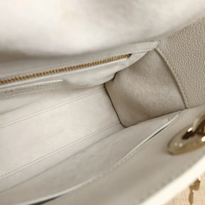 DIOR Top Handle Bag Lady Lady Dior Bag White Grained Calfskin Small20 × 8 × 18 cm — detail view 9 of 11
