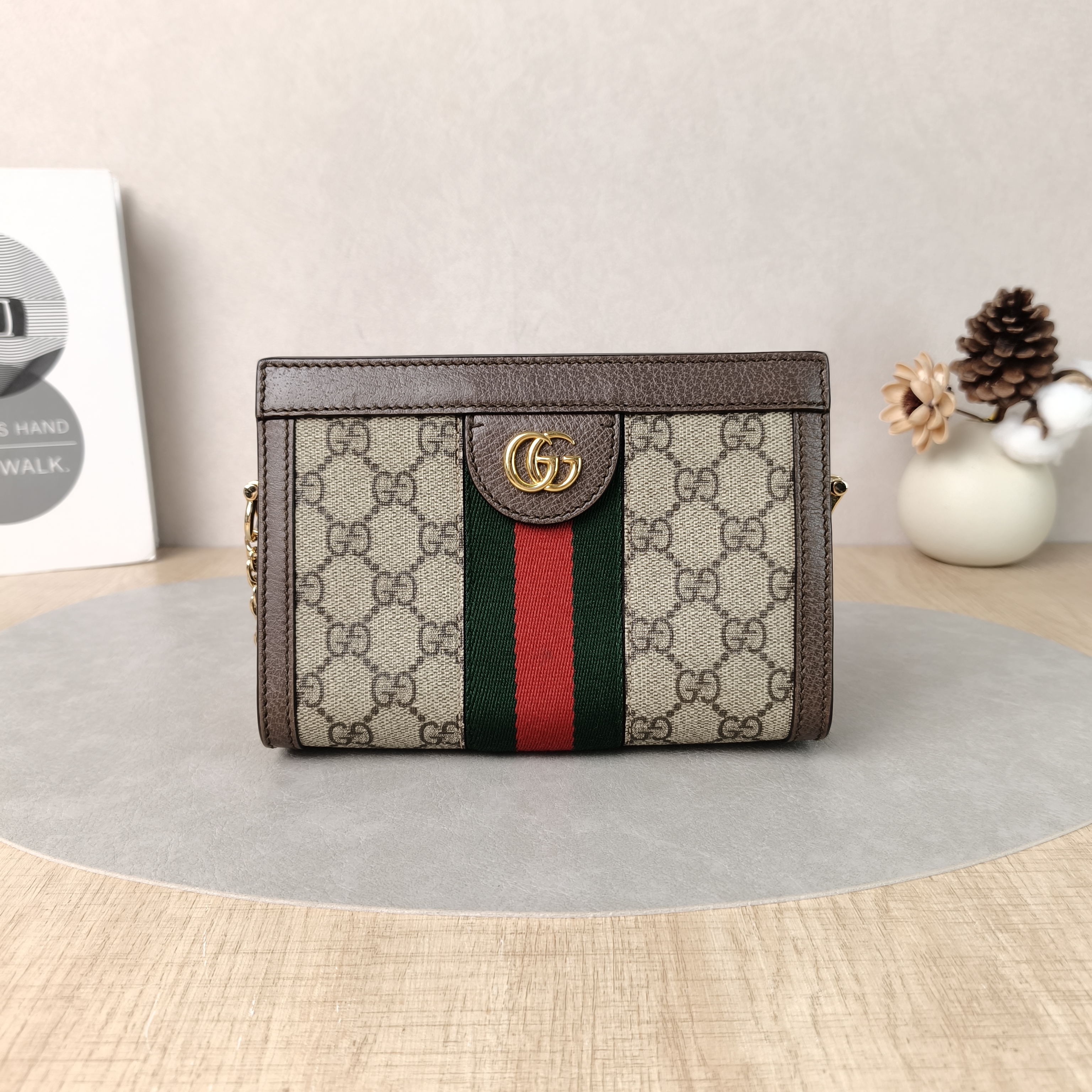 GUCCI Crossbody Bag Ophidia Monogram PV Cmini19 × 6 × 13 cm