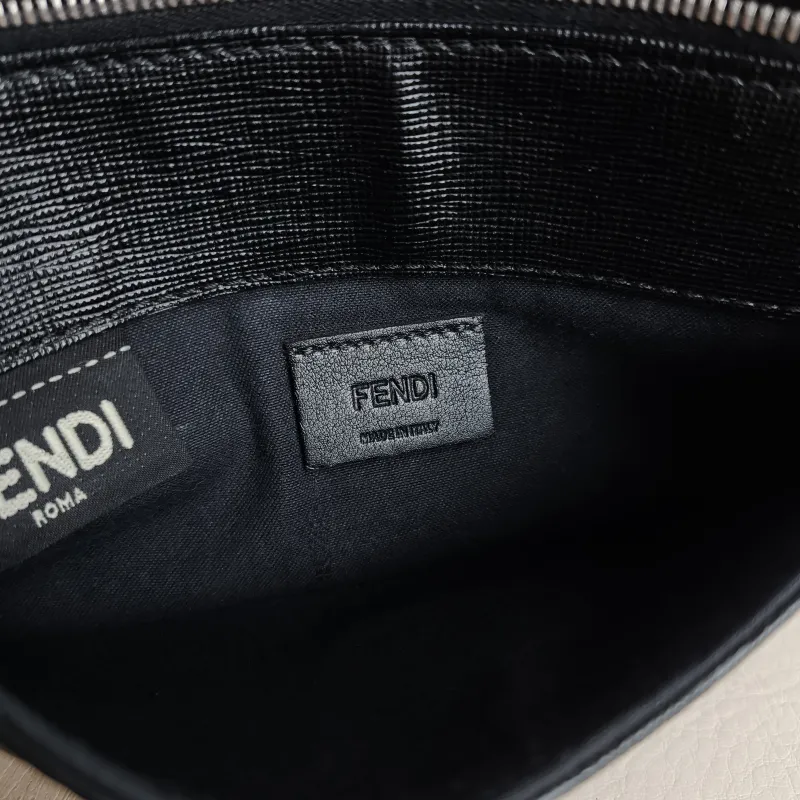 FENDI Crossbody Bag Crossbody Bag Black Calfskin One Size 19 × 4 × 13 cm — detail view 9 of 12