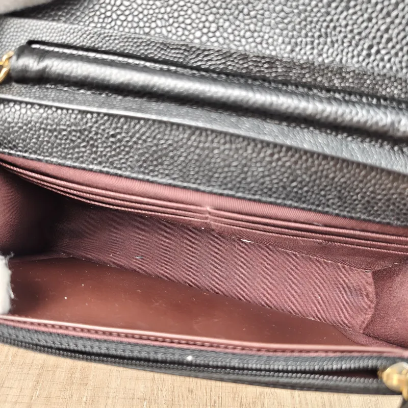 Chanel Crossbody Bag Classic Flap WOC CF WOCWOC Bag Black Grained Calfskin Mini 19.2 × 3.5 × 12.3 cm 25 — detail view 9 of 14