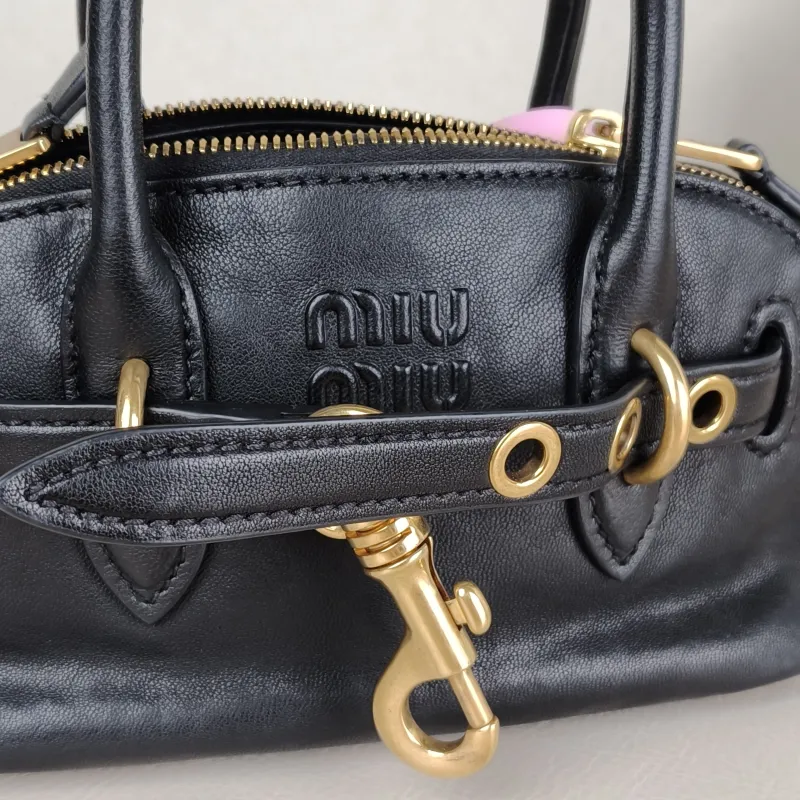 Miumiu Top Handle Bag Aventure Top Handle Bag Black Lambskinmini21 × 8 × 13.2 cm — detail view 5 of 11