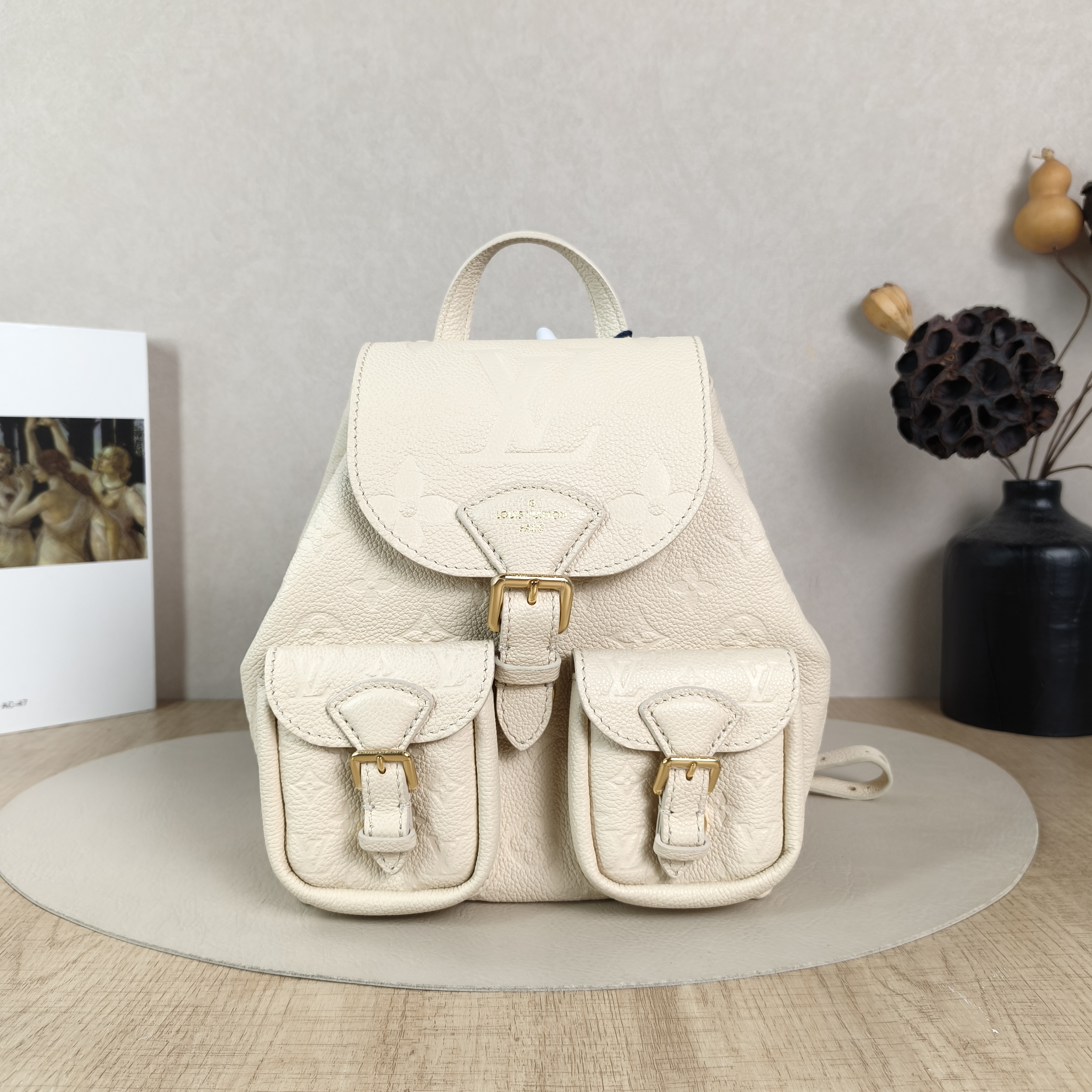 Louis Vuitton Backpack Backup Backpack White Calfskin One Size20 × 14 × 22 cm