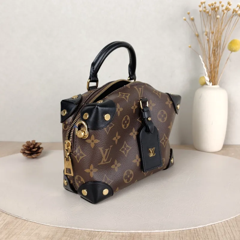 Louis Vuitton Crossbody Bag Petite Malle Souple Box Black PVC One Size20 × 7.5 × 14 cm — cover view 2 of 5