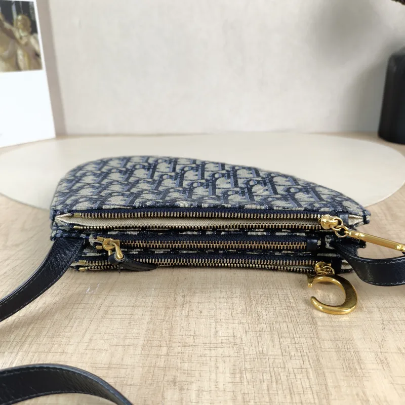 DIOR Crossbody Bag Blue Canvas One Size20 × 2 × 17 cm — detail view 6 of 10