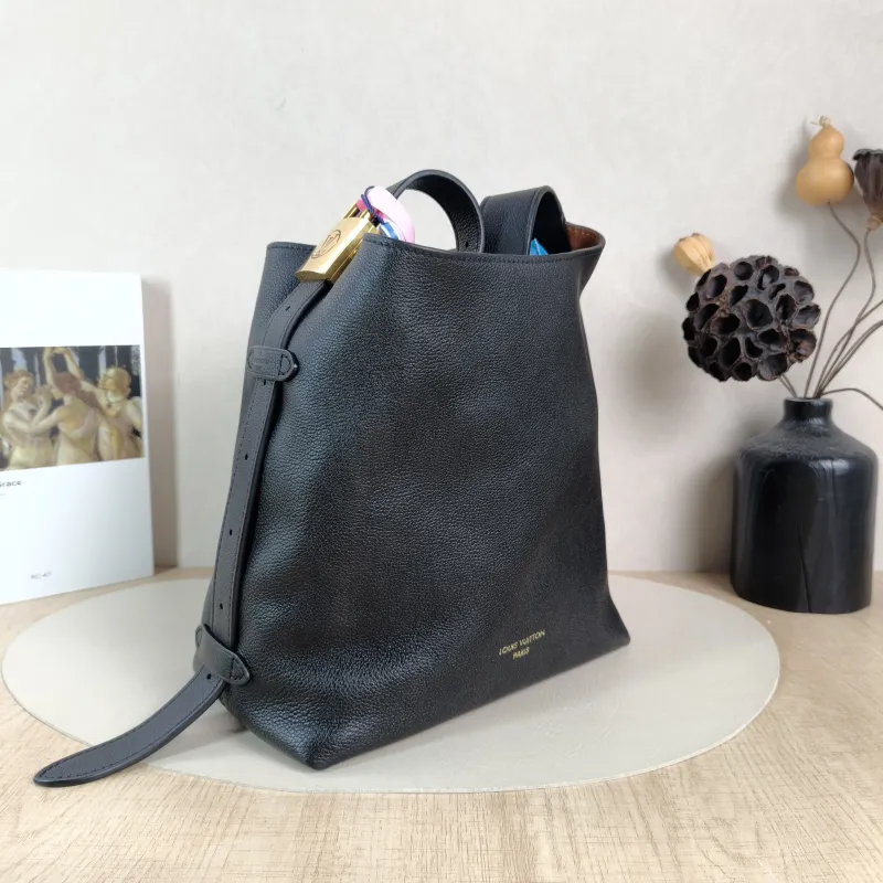 Louis Vuitton Shoulder Bag Low Key Hobo Shoulder Bag Black Calfskin Small 24 × 16 × 28 cm — cover view 4 of 5