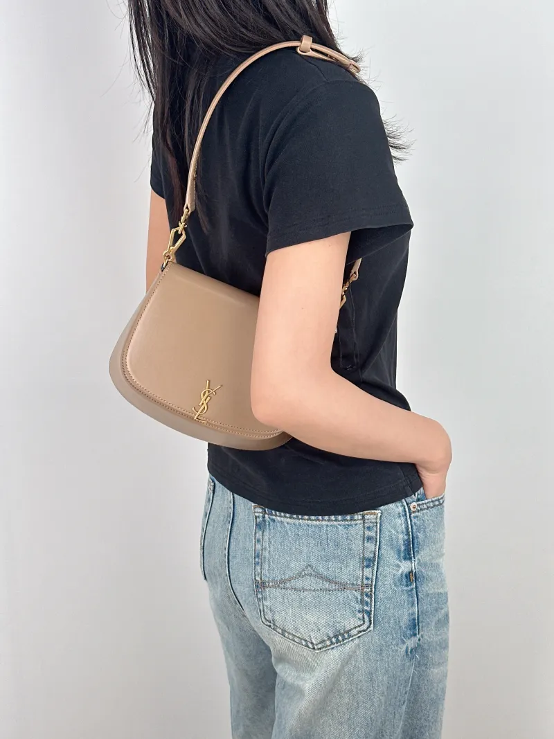 SAINT LAURENT Shoulder Bag VOLTAIRE Shoulder Bag Black Calfskin One Size 21 × 8 × 17.5 cm — on-model view 2 of 2