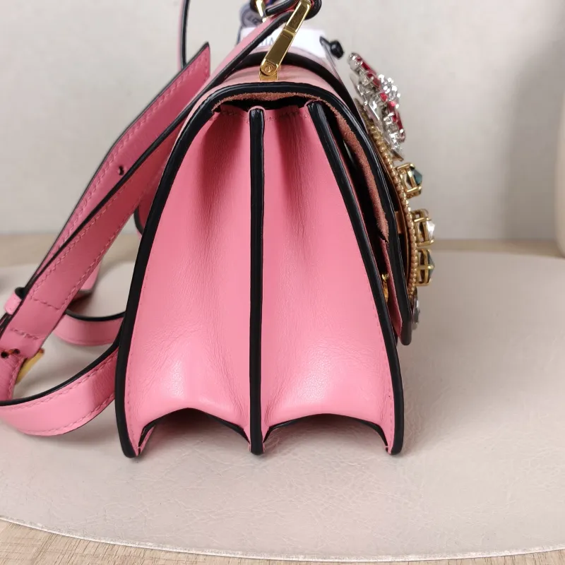 Miumiu Crossbody Bag Miu Lady Chain Bag Pink Calfskin One Size 22 × 10 × 13 cm — detail view 4 of 13