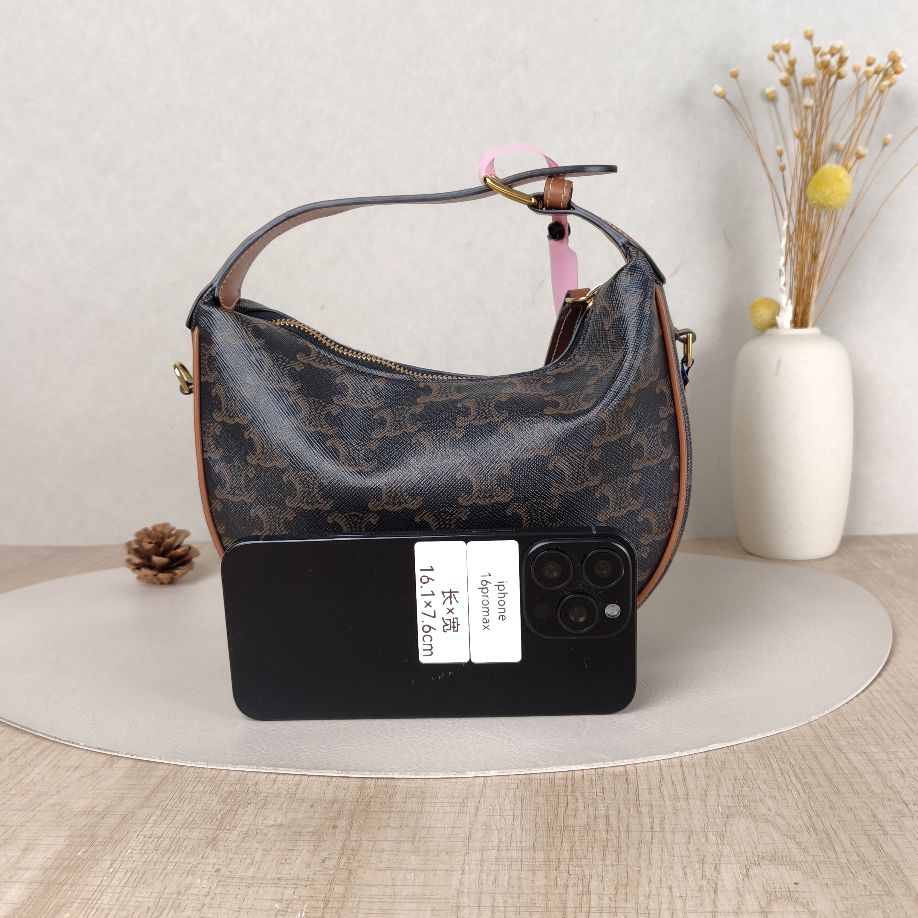 CELINE Crossbody Bag TEEN LULU hobo Monogram PVC Small21 × 5 × 24 cm — cover view 3 of 5