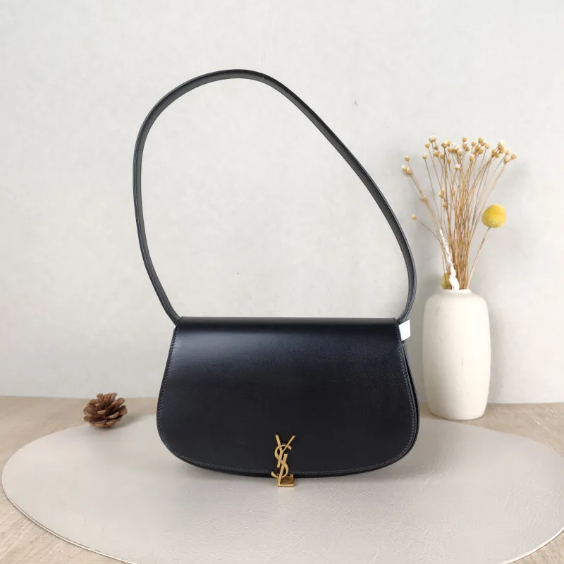 SAINT LAURENT Shoulder Bag VOLTAIRE Black Calfskin Mini 21 × 4.5 × 11 cm