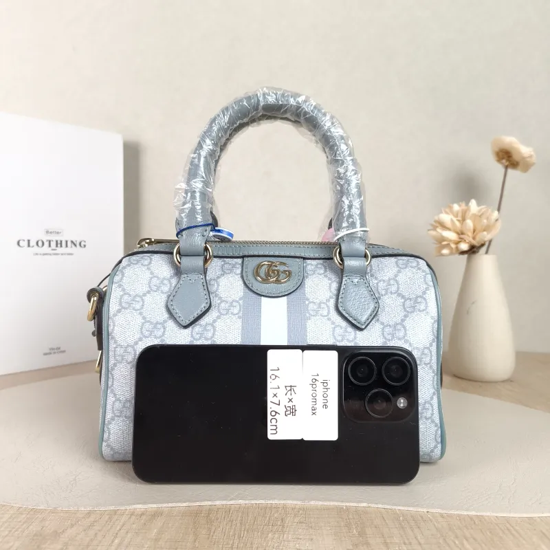 GUCCI Top Handle Bag Ophidia Blue PVC One Size 21 × 11 × 13 cm — cover view 2 of 5