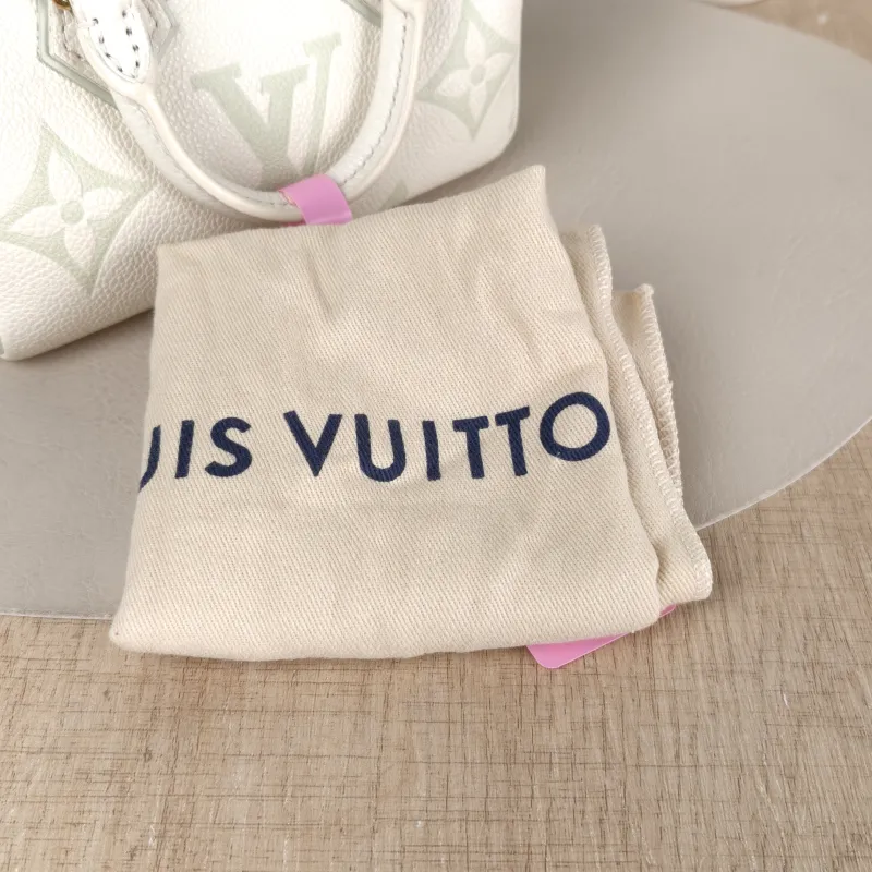 Louis Vuitton Crossbody Bag Speedy Nano White · Green Monogram Empreinte Embossed Calfskin nano 16 × 7.5 × 10 cm — detail view 3 of 11