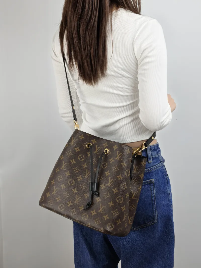Louis Vuitton Shoulder Bag NÉONOÉ Bucket Bag Black PVC Medium 26 × 17.5 × 26 cm — on-model view 2 of 2
