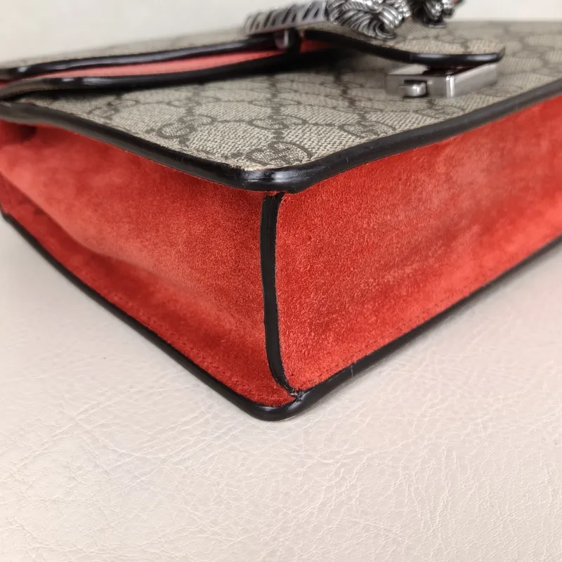 GUCCI Crossbody Bag Dionysus Monogram Red PVC Mini 20 × 5 × 15.5 cm — detail view 6 of 13