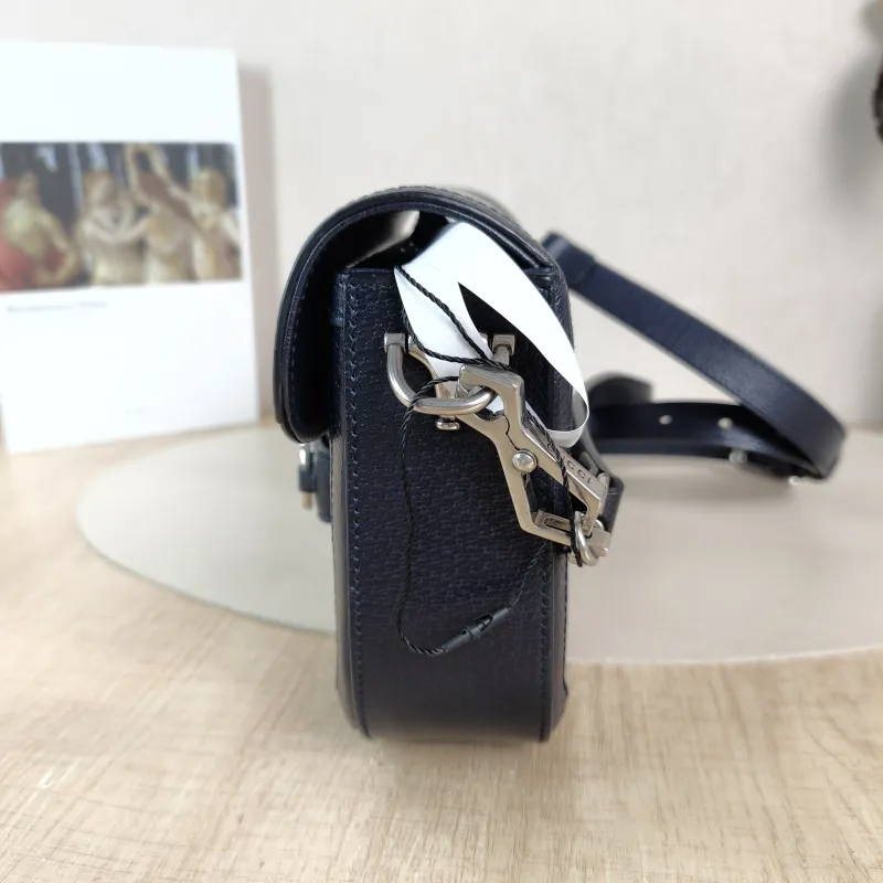 GUCCI Crossbody Bag Horsebit 1955 Horsebit Small Blue Monogram PVC Small 20.5 × 5 × 14.5 cm — detail view 2 of 12