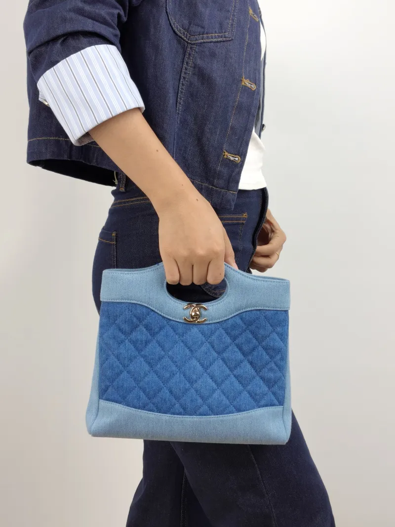 Chanel Crossbody Bag 31Bag Navy Blue Mini 23 × 5.5 × 22 cm — on-model view 1 of 2