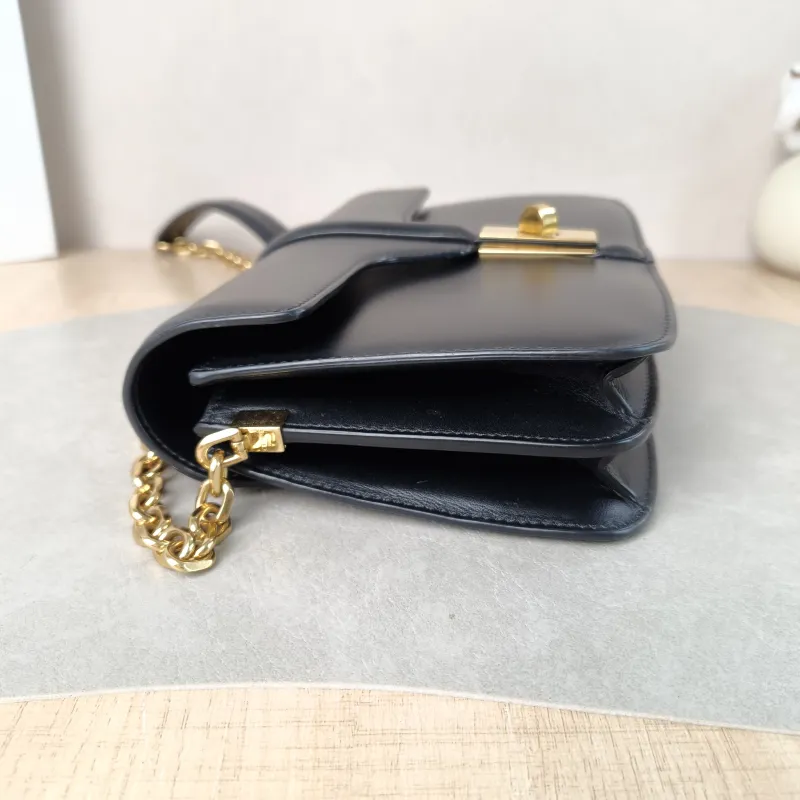 CELINE Shoulder Bag 16 Chain Bag Black Calfskin One Size 23 × 6.5 × 16 cm — detail view 8 of 13