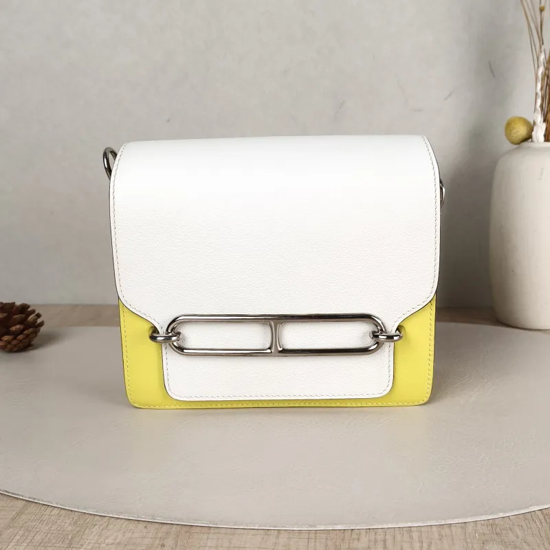 Hermès Crossbody Bag Roulis 19 01Blanc White Evercolor Calfskinmini18 × 6 × 15 cm