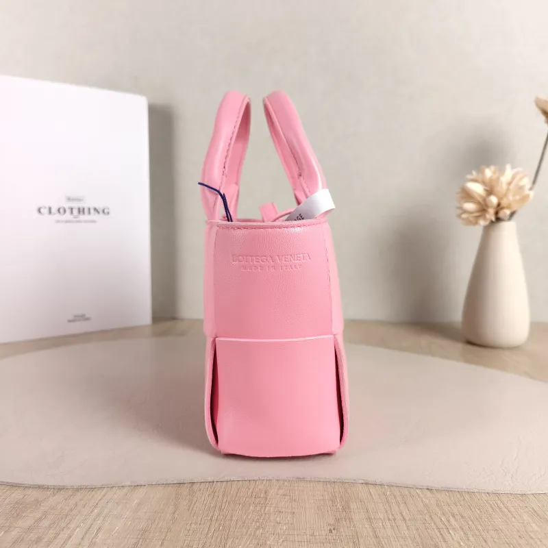 Bottega Veneta Top Handle Bag Arco Woven Tote Bag Pink Lambskin Mini 20 × 7 × 13 cm — detail view 8 of 10