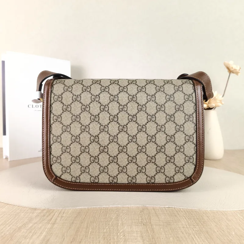 GUCCI Shoulder Bag Horsebit 1955 Horsebit Medium Monogram PVC Medium 25 × 8 × 18 cm — cover view 4 of 5